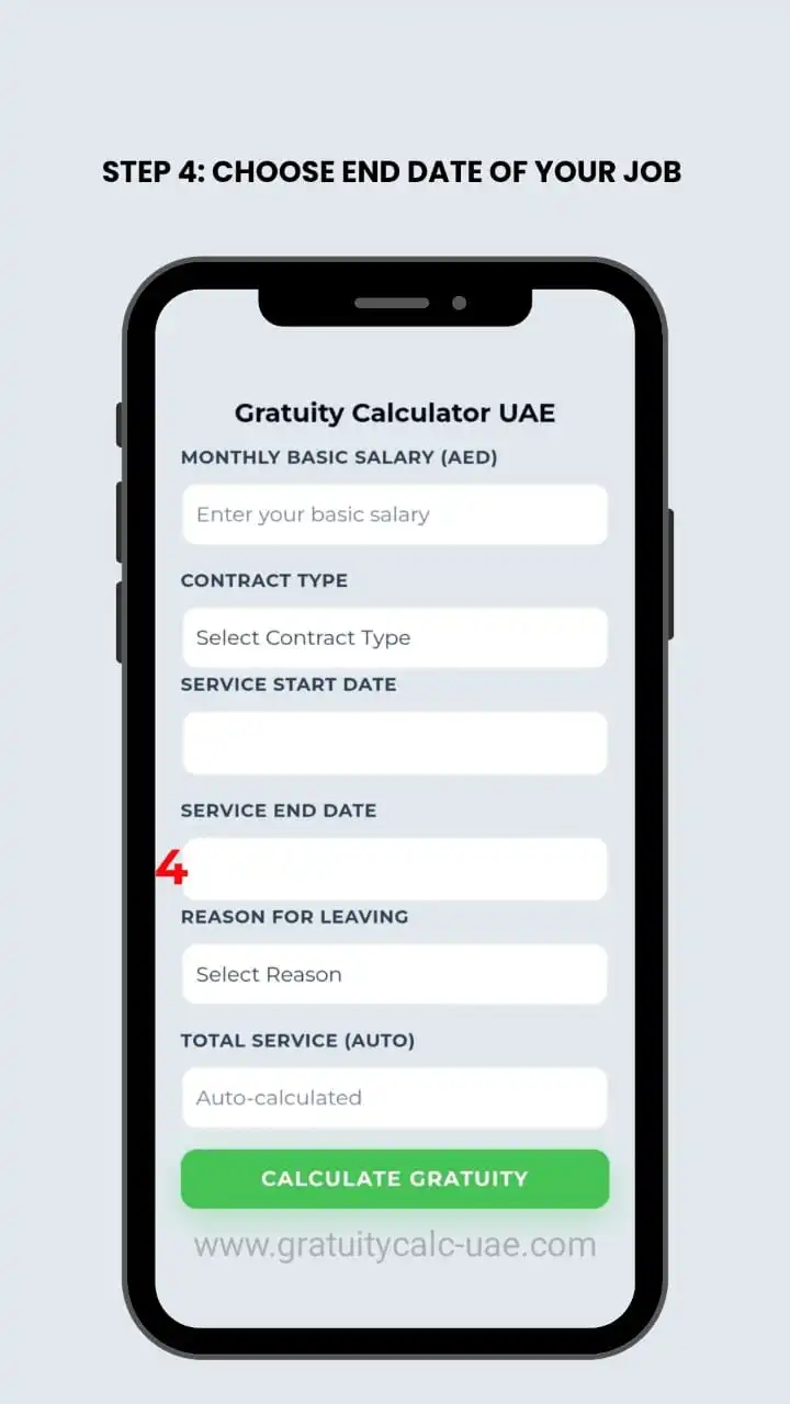 Free & Online Gratuity Calculator UAE 2026 (MOHRE Updated) 4 how to calculate gratuity4
