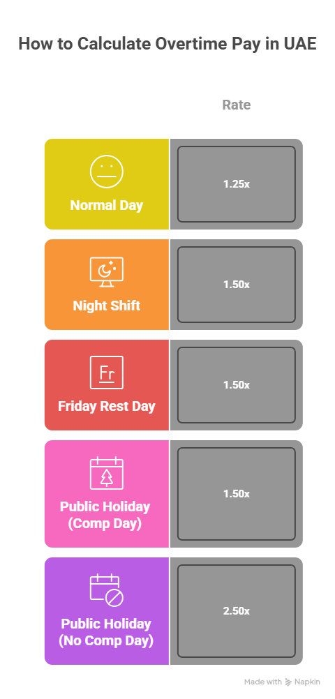 how to calculate overtime in uae infographic