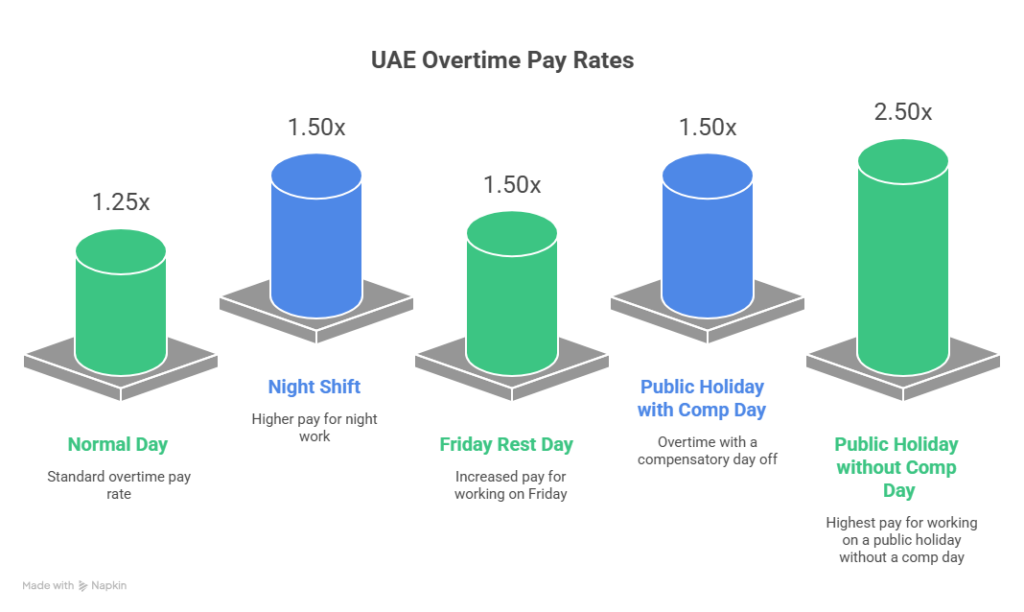 over time pay rates infographic