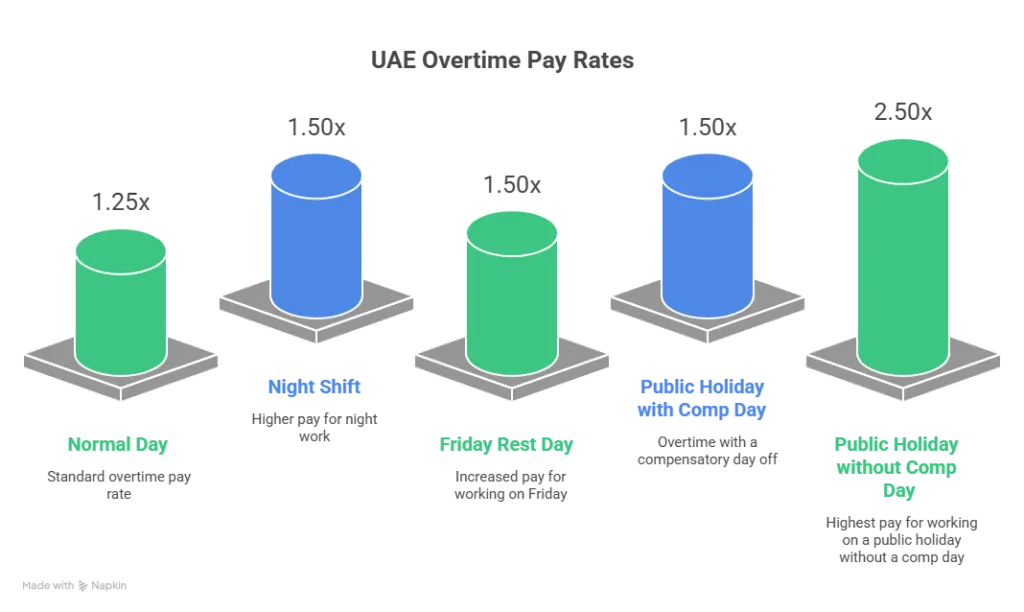 over time pay rates infographic